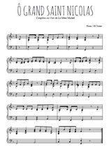 Téléchargez l'arrangement pour piano de la partition de O Grand Saint-Nicolas en PDF